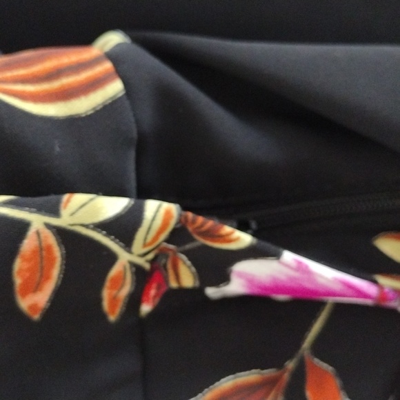 Express Ankle High Rise Black Floral Women's Size 00R Belt Tie Pre-owned - Picture 12 of 13